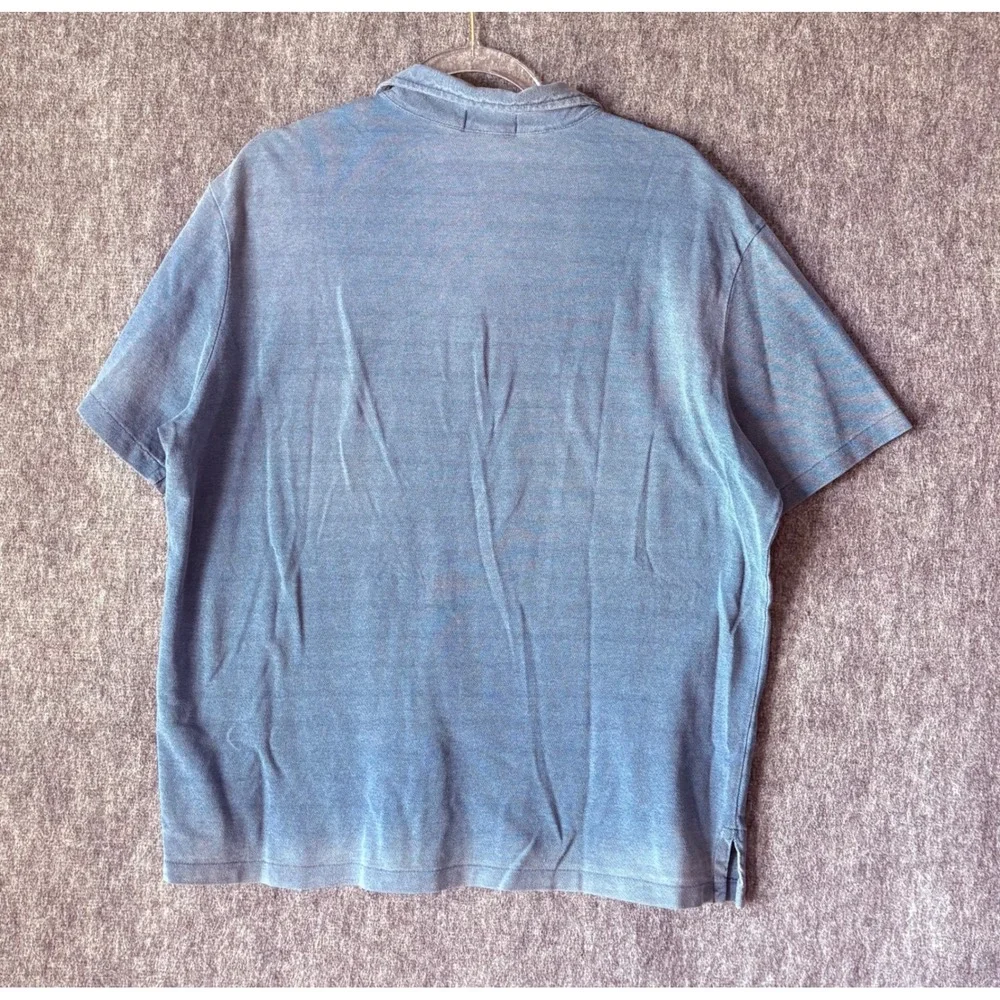 Polo Ralph Lauren Featherweight‎ Mesh Polo Shirt Mens XL Blue Faded Short Sleeve